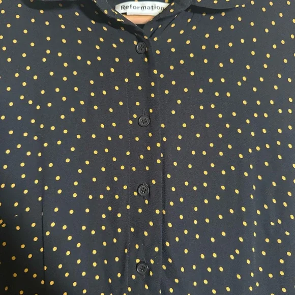 REFORMATION  Lady Monti Mini Black Dress Size 10 - Picture 8 of 16